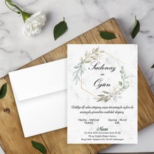 Seyhan Davetiye Beyaz Zarflı Davetiye Düğün - Nişan - Kına - Nikah (250ADET)