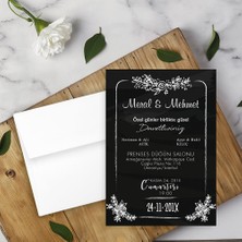 Seyhan Davetiye Beyaz Zarflı Davetiye Düğün - Nişan - Kına - Nikah (250ADET)