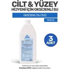 Aquamed (3 Adet) Oksijenli Su 1000 ml | Cilt ve Yüzey Temizliği Için Oksijenle Güçlendirilmiş Formül