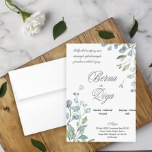 Seyhan Davetiye Beyaz Zarflı Davetiye Düğün - Nişan - Kına - Nikah (250ADET)