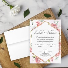 Seyhan Davetiye Beyaz Zarflı Davetiye Düğün - Nişan - Kına - Nikah (250ADET)