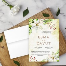 Seyhan Davetiye Beyaz Zarflı Davetiye Düğün - Nişan - Kına - Nikah (250ADET)