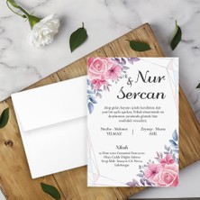 Seyhan Davetiye Beyaz Zarflı Davetiye Düğün - Nişan - Kına - Nikah (250ADET)