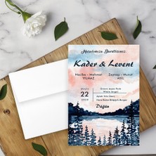 Seyhan Davetiye Beyaz Zarflı Davetiye Düğün - Nişan - Kına - Nikah (250ADET)