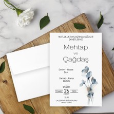 Seyhan Davetiye Beyaz Zarflı Davetiye Düğün - Nişan - Kına - Nikah (250ADET)