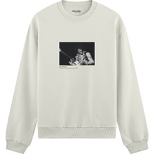 The Lucid Lab Jimi Hendrix Falkoner Centret Copenhagen 1969 Oversize Sweatshirt - Beyaz