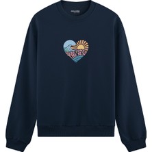 The Lucid Lab Here Comes The Sun Oversize Sweatshirt - Lacivert
