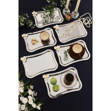 Aksesuar Evreni Naldo Italyan Model Gümüş Taş Detaylı 6'lı Sunum Tepsisi Gümüş