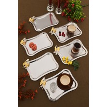 Aksesuar Evreni Naldo Italyan Model Kelebek Detaylı 6'lı Sunum Tepsisi Gümüş