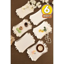 Aksesuar Evreni Fiano Kelebek Petek Model Kelebek Detaylı Sunum Tepsisi Gümüş 6 Lı Takım