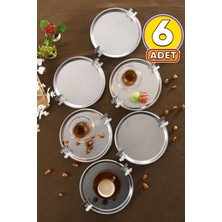 Aksesuar Evreni Iren Yuvarlak Petek Model Kelebek Detaylı Sunum Tepsisi Gümüş 6 Lı Takım