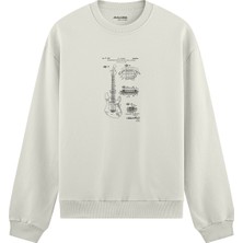 The Lucid Lab Fender Stratocaster Gitar Oversize Sweatshirt - Beyaz