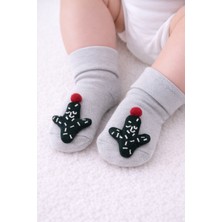 Greenmoon Figürlü Bebek Çorap %100 Pamuk Kaydırmaz Taban