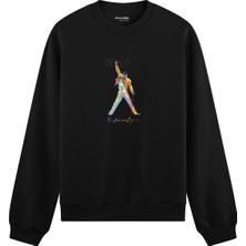 The Lucid Lab Freddie Mercury  Oversize Sweatshirt - Siyah