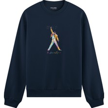 The Lucid Lab Freddie Mercury  Oversize Sweatshirt - Lacivert
