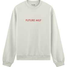 The Lucid Lab Future Milf Oversize Sweatshirt - Beyaz