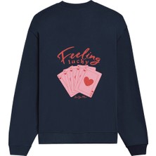 The Lucid Lab Feeling Lucky Oversize Sweatshirt - Lacivert