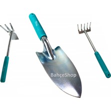 Normadia Bahçe El Aletleri 3'lü Set: Çapa, Tırmık ve Kürek