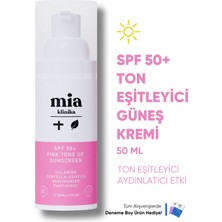 Mia Klinika Spf 50+ Pink Tone Up Ton Eşitleyici Pembe Yüz Güneş Kremi