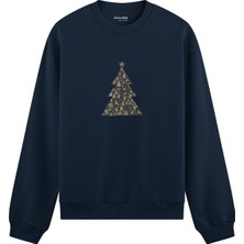 The Lucid Lab Iconic Christmas Tree Oversize Sweatshirt - Lacivert