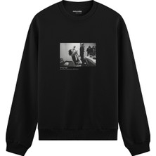 The Lucid Lab Jimmy Page Backstage Indianapolis 1975 Oversize Sweatshirt - Siyah