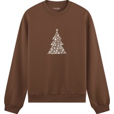 The Lucid Lab Iconic Christmas Tree Oversize Sweatshirt - Kahverengi