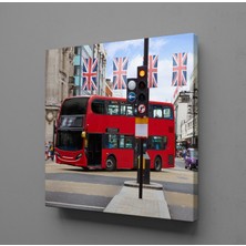 Technopa KIRMIZI İKİ KATLI OTOBÜS KANVAS TABLO - 110x110cm