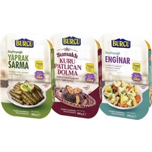 Burcu Yaprak Sarma-Kuru Dolma-Enginar 200 gr 3 Lü Lezzet Paketi