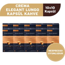 Tchibo Davidoff Crema Elegant Lungo Kapsül Kahve 10X10 Adet - Nespesso Uyumludur