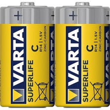 Varta Superlife Çinko Orta C Boy Pil (24'lü Paket)