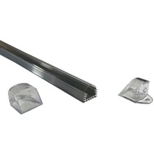Lineer Alüminyum Boş Kasa Profil - LED Bar Boş Kasa Şeffaf Cam 1metre 2 Kanallı