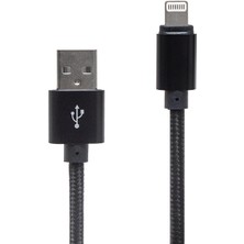 Powermaster Metal Örgülü Lıghtnıng USB Data ve Şarj Kablosu