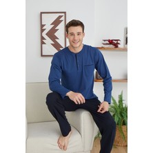 Kly Erkek Midi Yaka Pijama Takımı Konforlu Uyku