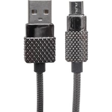 Powermaster Metal Yaylı 3 Amper Micro USB Şarj ve Data Kablosu