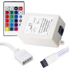 PowerMaster PM-32120 24-Tuşlu IR Kumandalı RGB Şerit LED Kontrol Devresi 12 Volt - MAX 6 Amper