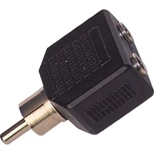 Hey Rca Erkek - 3.5 Mm Stereo 2 Dişi Çevirici Jack