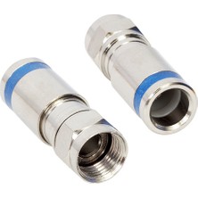 Powermaster Dıgıtürk Sıkmalı F Konnektör Mavi  Çizgili Poşetli