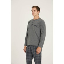 Kly Erkek Midi Yaka Pijama Takımı Şık Tasarım