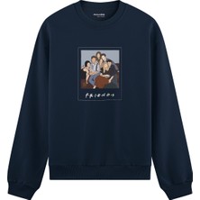 The Lucid Lab Friends Silüetli Oversize Sweatshirt - Lacivert