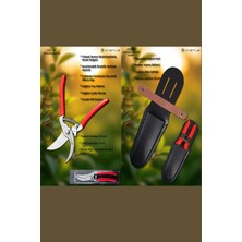 Normadia Çift Set Budama Makası ve Bağ Makası, Deri Kılıf ile Güçlü ve Dayanıklı