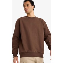DeFacto Boxy Fit Bisiklet Yaka İçi Yumuşak Tüylü Baskılı Sweatshirt X8282AZ25AU