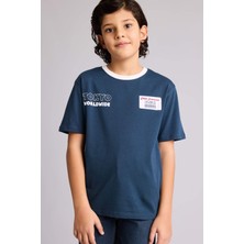 DeFacto %100 Pamuk New Regular Fit Bisiklet Yaka Baskılı Kısa Kollu Tişört Erkek Çocuk G7470A826SM