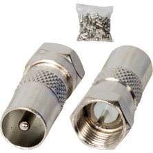 OEM F Konnektör Erkek 60 Ohm Erkek Çevirici Metal Konnektör