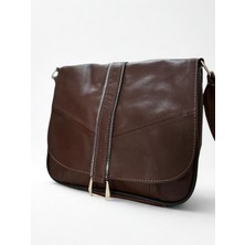 Hakiki Deri Siyah Tokalı Fermuarlı Omuz Çantası