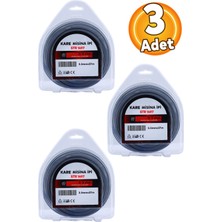 Normadia 3 Adet Kare Motorlu Tırpan Misinası 3.5mm 37M Çim Biçme Teli Profesyonel