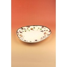 Bursa Porselen Dekor Retro Mushroom Porselen Servis/sunum Tabağı