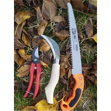 Normadia Pratik 3'lü Bahçe Budama Seti, 300MM Katlanır El Testeresi ve Bağ Makası