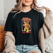 herkesemoda Kungfu Master Baskı Detaylı Basic T-Shirt