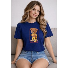 herkesemoda Kungfu Master Baskı Detaylı Basic T-Shirt