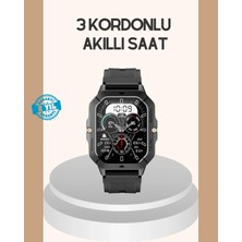 Indispensablely 3 Kordonlu Akıllı Saat Uzun Pil Süreli